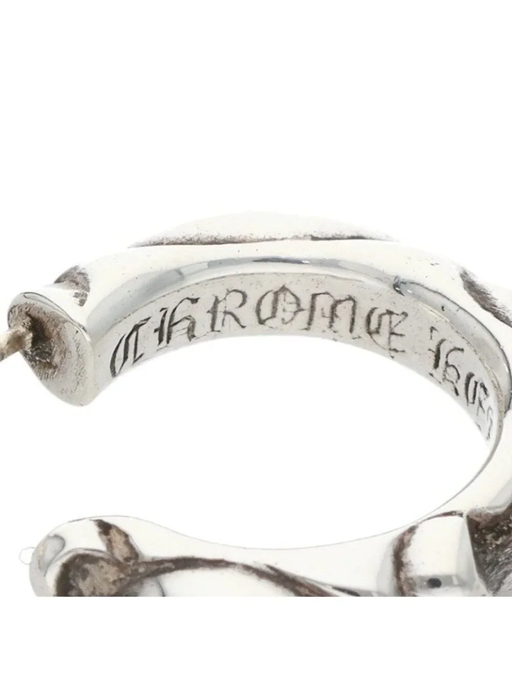 Chrome Hearts Hoop Scrool 1 Scroll Silver Earrings